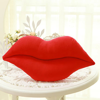 Valentine Decorative Pillow Lips Plush 