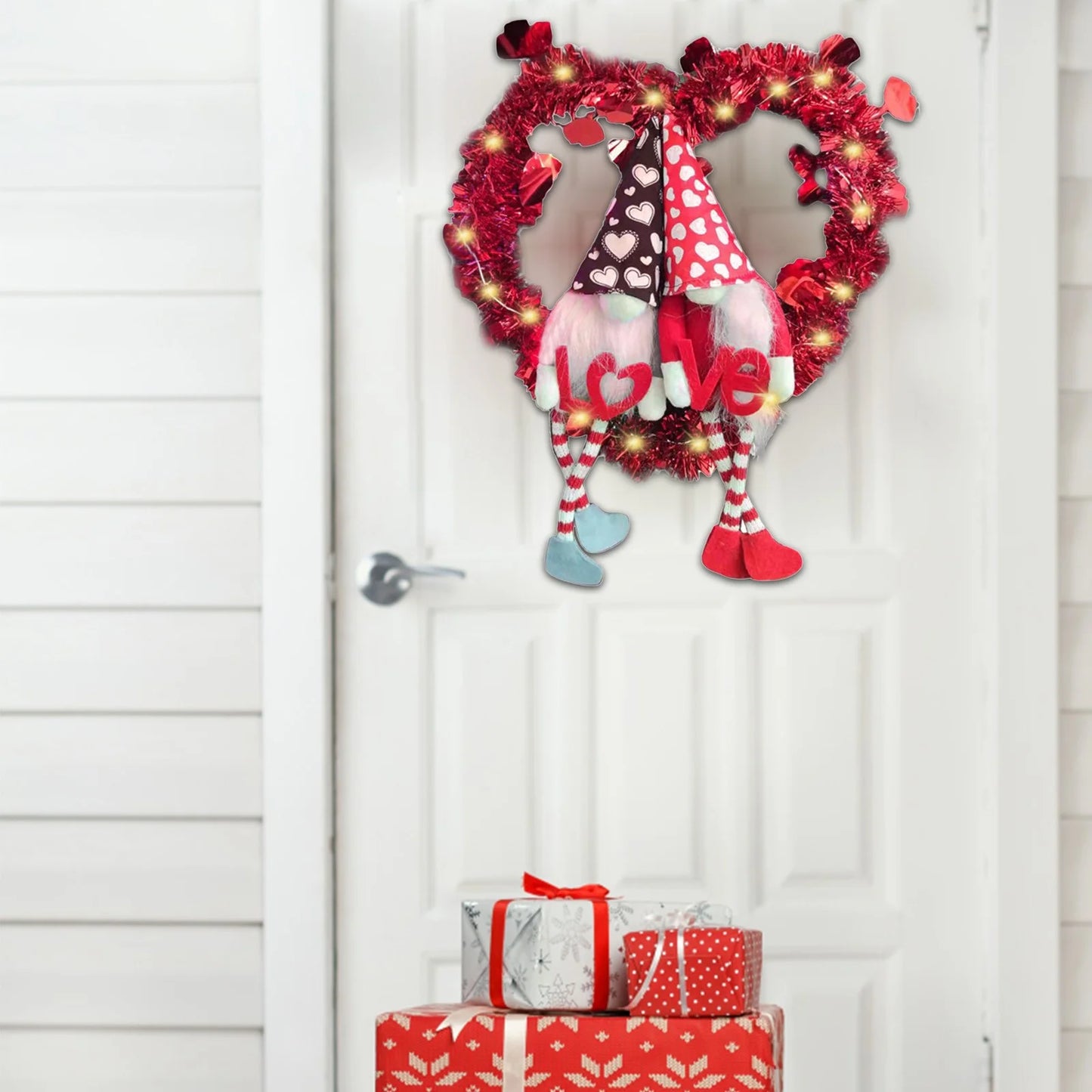 Valentines Day Wreaths Signs for Front Door (Heart Shaped)