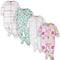 Baby-Girls 4-Pack Sleep 'N Play Footies Multi Pack